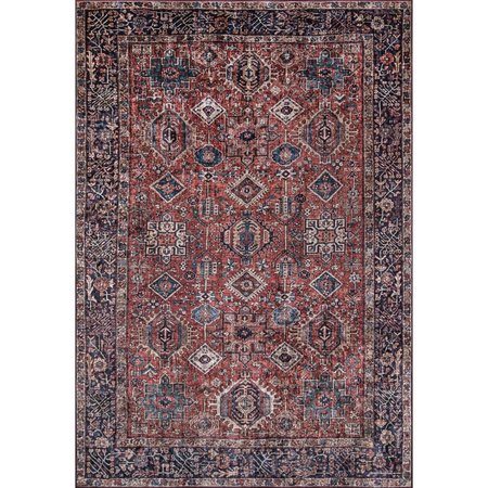 MOMENI 6 x 9 ft. Karachi-2 Rectangle Area Rug Rust KARACKAR-2RST6090